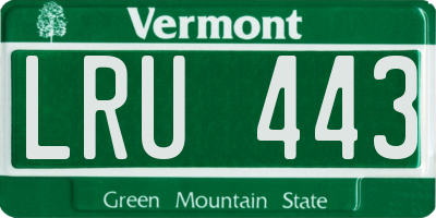 VT license plate LRU443