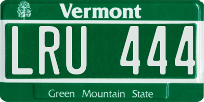 VT license plate LRU444