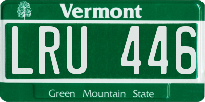 VT license plate LRU446