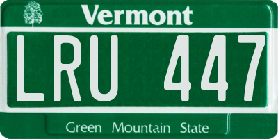 VT license plate LRU447