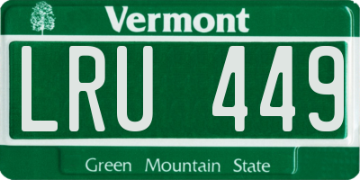 VT license plate LRU449
