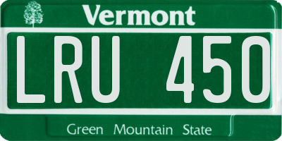 VT license plate LRU450