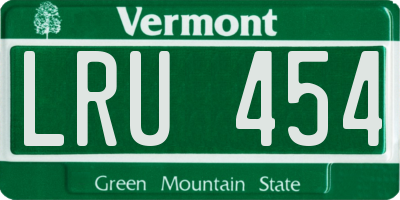 VT license plate LRU454