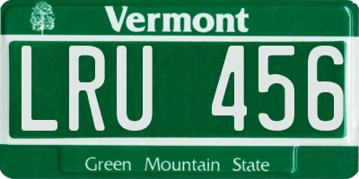 VT license plate LRU456