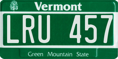 VT license plate LRU457