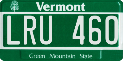 VT license plate LRU460