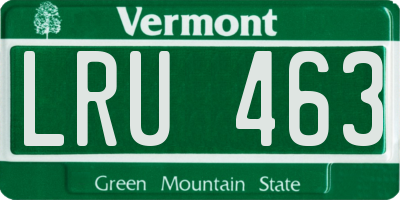 VT license plate LRU463