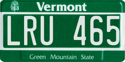 VT license plate LRU465