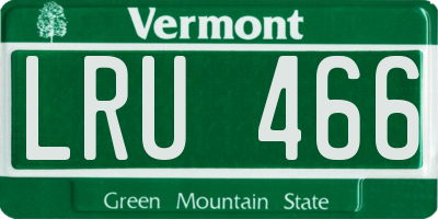 VT license plate LRU466