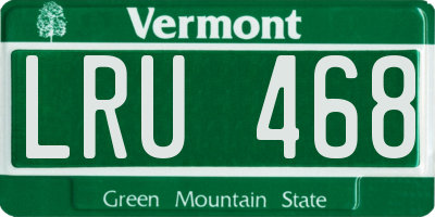 VT license plate LRU468