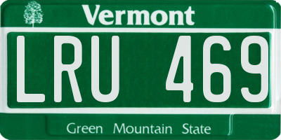 VT license plate LRU469
