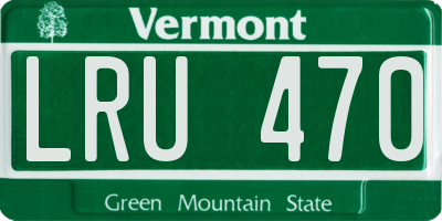 VT license plate LRU470