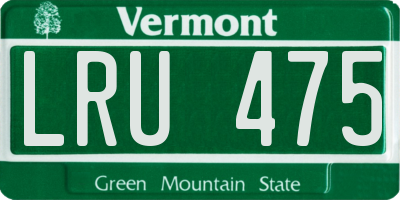 VT license plate LRU475