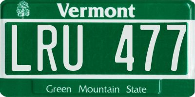 VT license plate LRU477