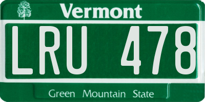 VT license plate LRU478