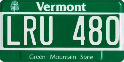 VT license plate LRU480
