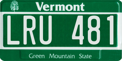 VT license plate LRU481
