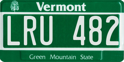VT license plate LRU482