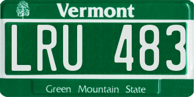 VT license plate LRU483