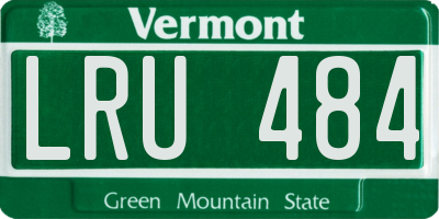 VT license plate LRU484