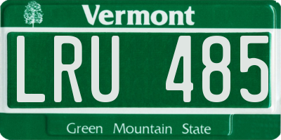 VT license plate LRU485
