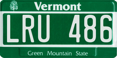 VT license plate LRU486