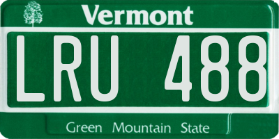 VT license plate LRU488