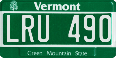 VT license plate LRU490