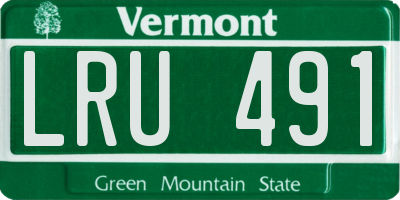 VT license plate LRU491