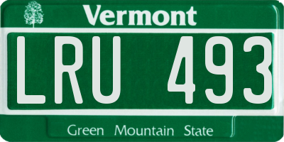 VT license plate LRU493