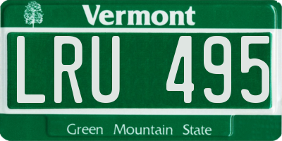 VT license plate LRU495