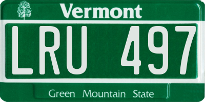 VT license plate LRU497