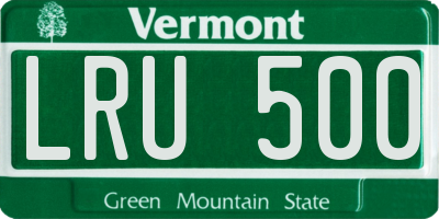 VT license plate LRU500