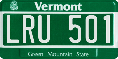 VT license plate LRU501