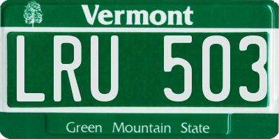 VT license plate LRU503