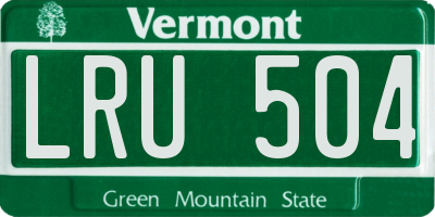 VT license plate LRU504