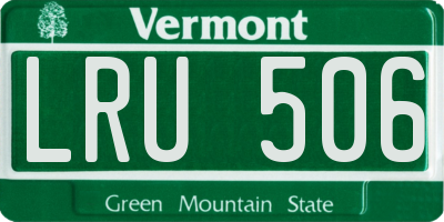 VT license plate LRU506