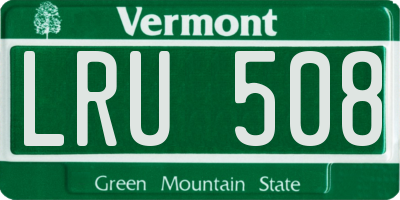 VT license plate LRU508