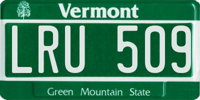 VT license plate LRU509