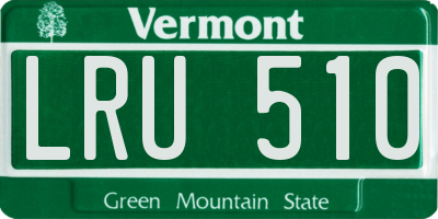 VT license plate LRU510