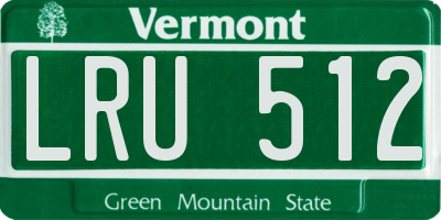 VT license plate LRU512