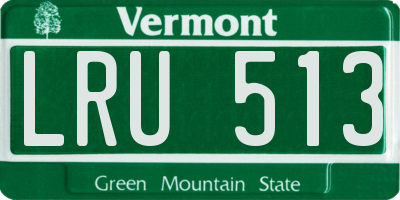 VT license plate LRU513