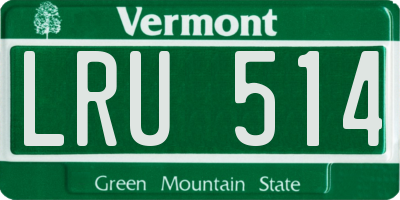 VT license plate LRU514