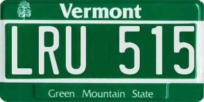 VT license plate LRU515