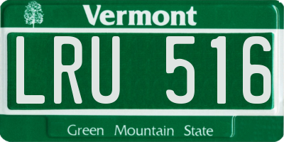 VT license plate LRU516