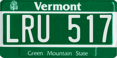 VT license plate LRU517