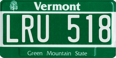 VT license plate LRU518