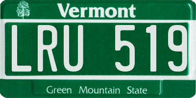 VT license plate LRU519