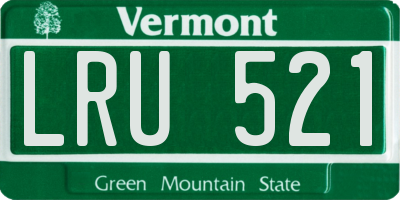 VT license plate LRU521