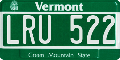 VT license plate LRU522